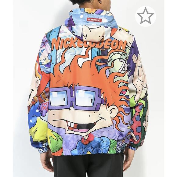Members Only x Nickelodeon Rugrats Windbreaker Jacket Men’s Size Large $129 Y2K - Picture 6 of 9